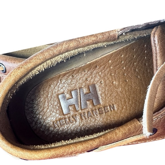 MEN’S HELLY HANSEN LEATHER BOAT SHOES (SZ 6.5) (EUC) - Picture 2 of 14